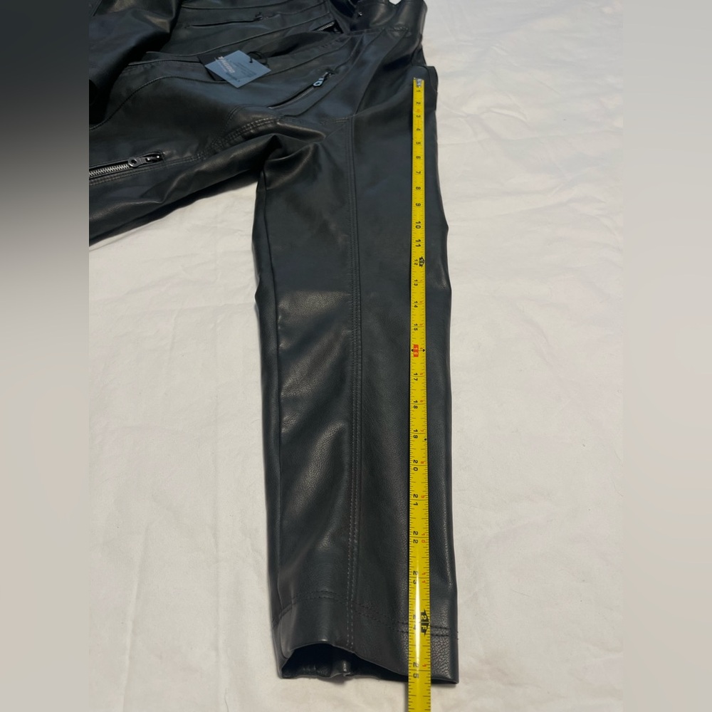 NWT TAGDOO Plus Women’s Faux Leather Dark Grey LS Zipper Moto Jacket XXL - Picture 16 of 16
